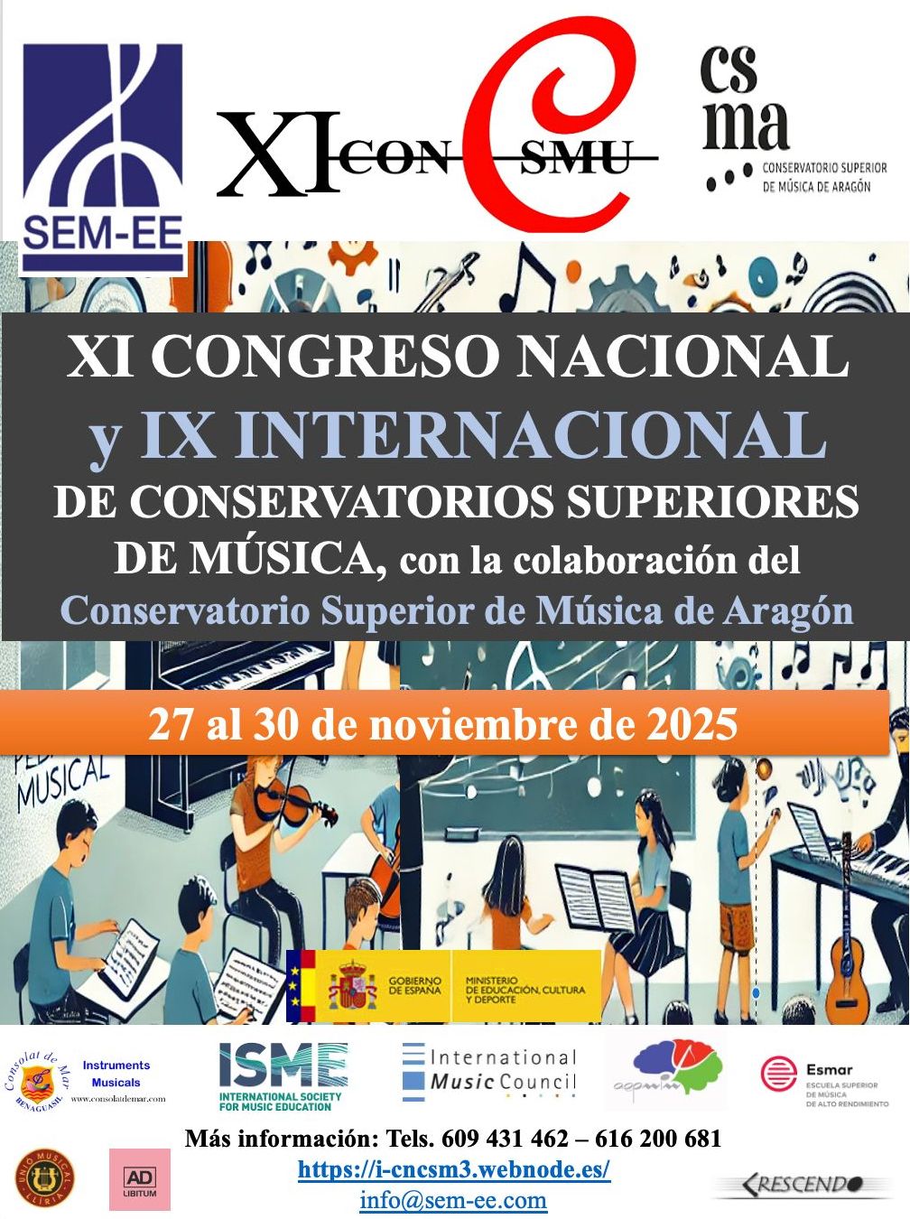 XI CONGRESO NACIONAL Y IX INTERNACIONAL DE CONSERVATORIOS SUPERIORES DE&nbsp;MÚSICA