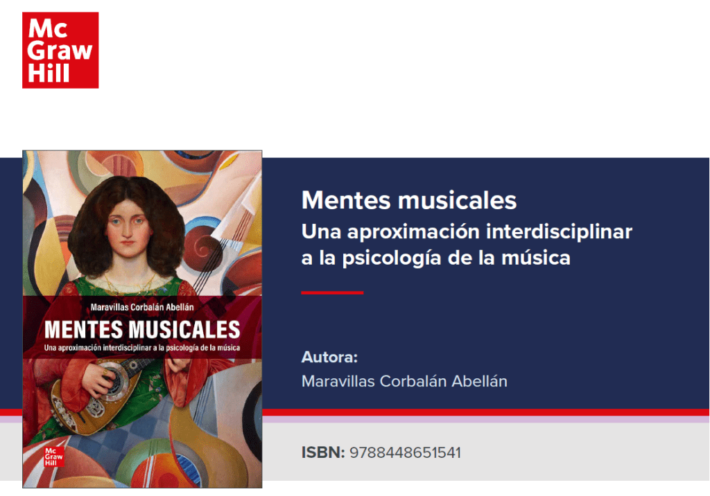 Portada del libro de Maravillas Corbalán Abellán: "Mentes musicales"